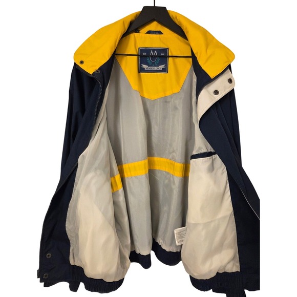 Members Only Jacket Mens L Full Zip Lightweight Navy Blue Yellow Casual - Picture 3 of 5